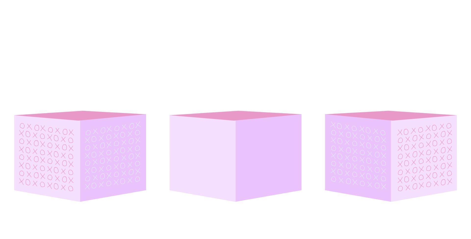 Set of outline silhouette pouffe, padded stool, ottoman. Isometric flat style. vector