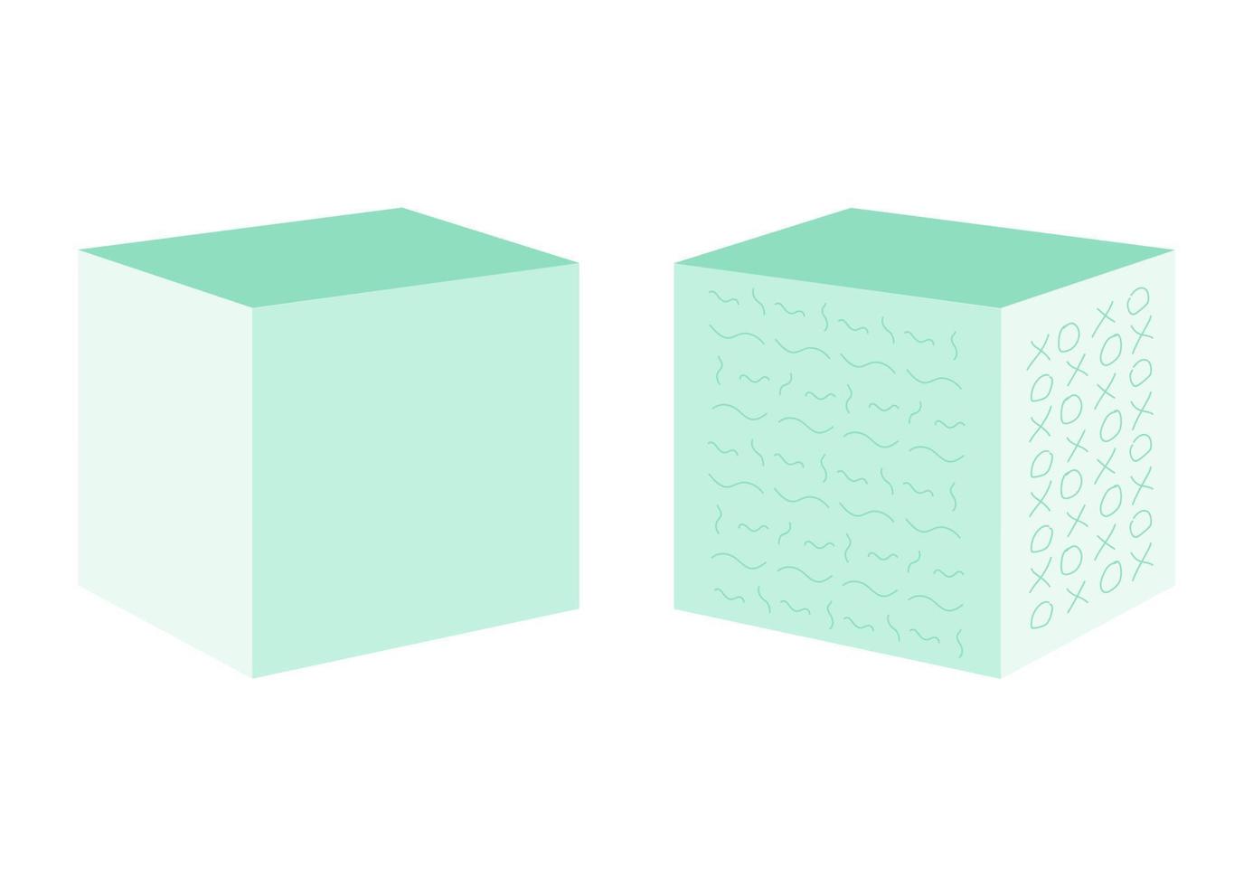 Set of outline silhouette pouffe, padded stool, ottoman. Isometric flat style. vector