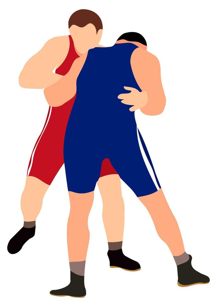 Athlete wrestler in wrestling, duel, fight. Greco-Roman, freestyle, classical wrestling. vector