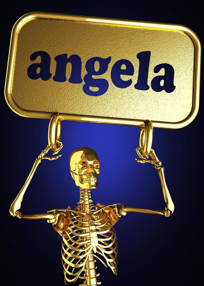 palabra angela y esqueleto dorado foto
