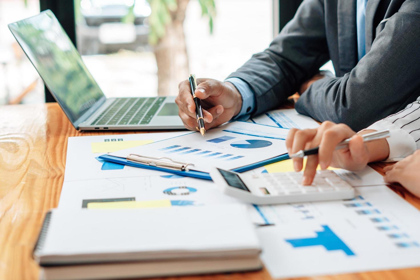 Business Consulting meeting working and brainstorming new business project finance investment concept. photo