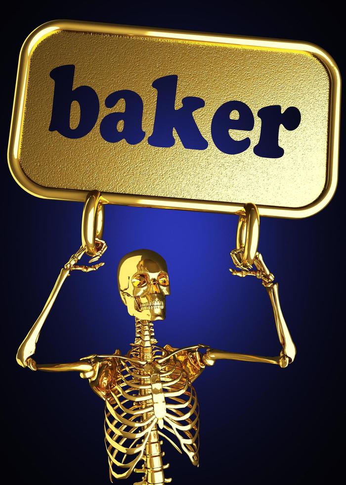 baker word and golden skeleton photo