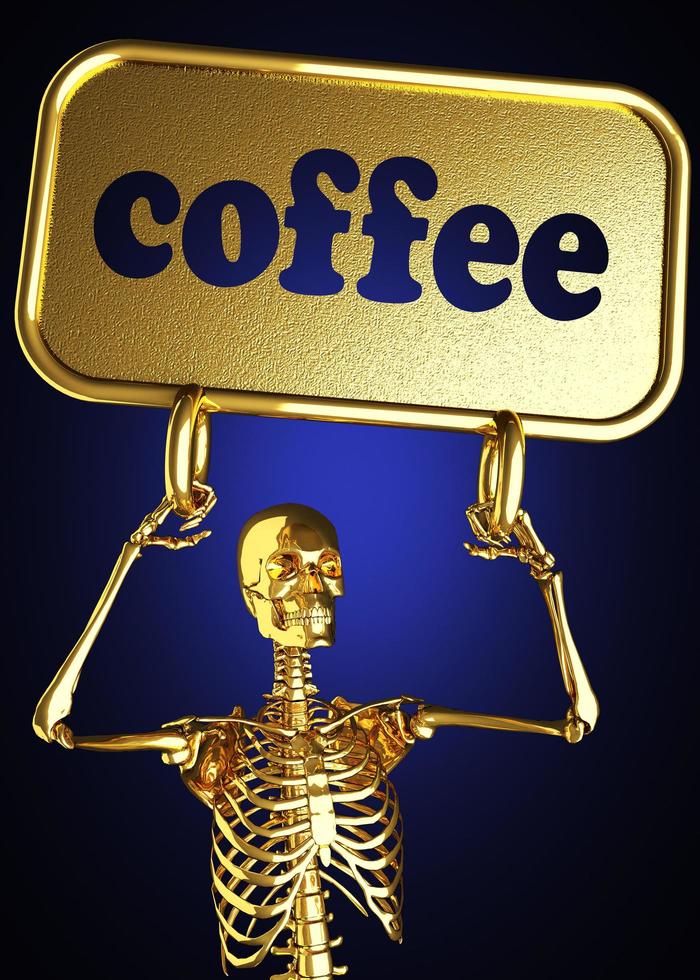 coffee word and golden skeleton photo