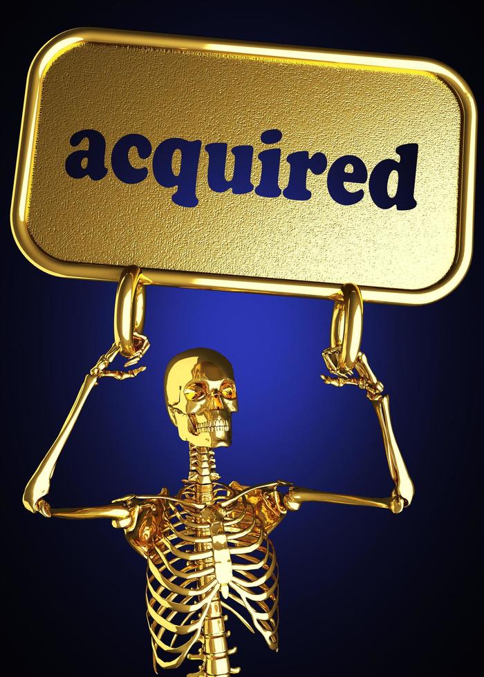 acquired word and golden skeleton photo