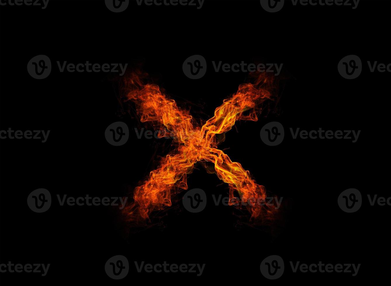 The cross of burning flame photo