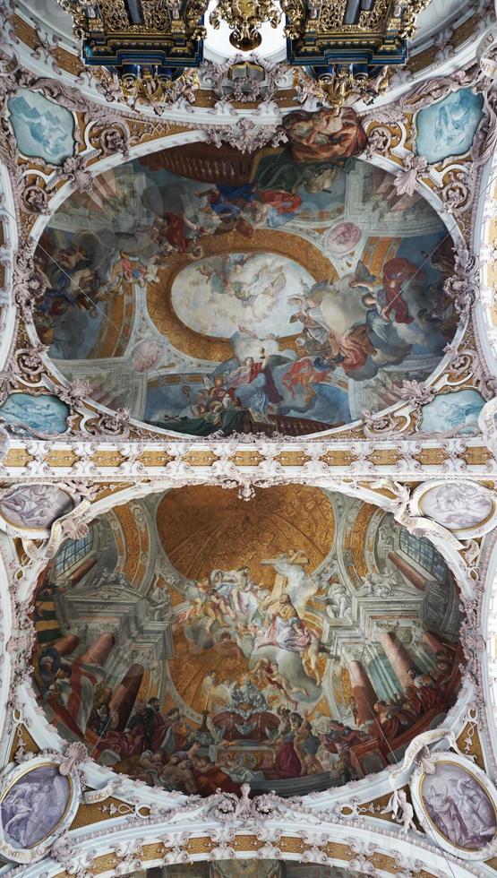 ceiling design with ornaments in historical church, Austria photo