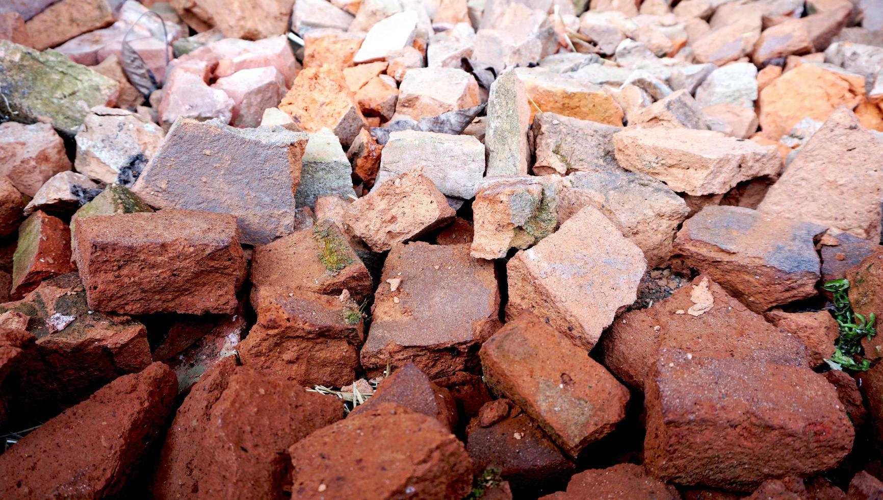 Heap of bricks textures and backgrounds photo