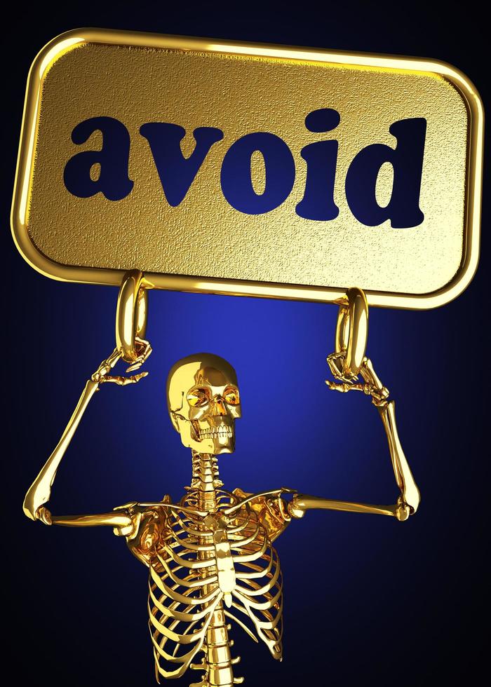 evitar la palabra y el esqueleto dorado foto