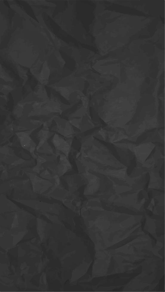 Realistic black crumpled paper texture. Isolated rough grunge old blank. Torn edges. Vector illustration.