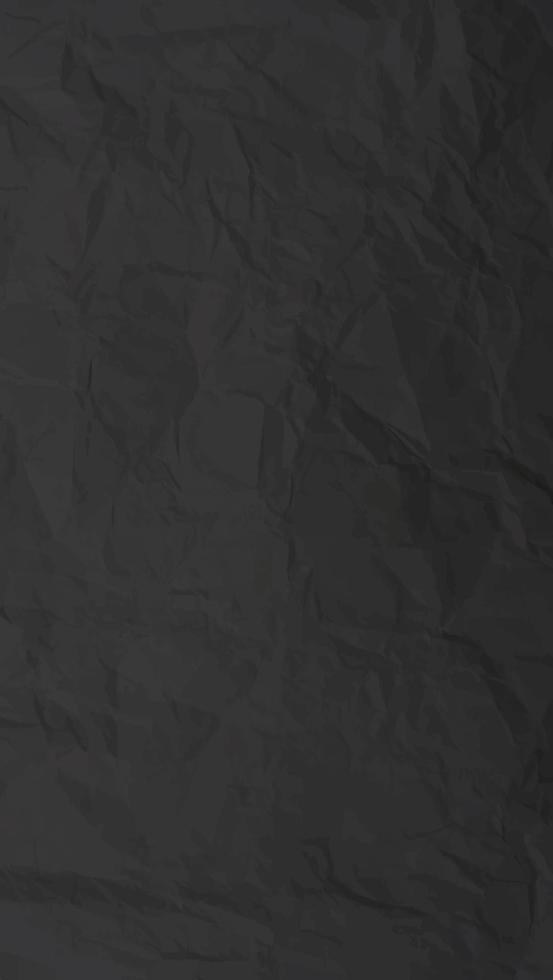 Realistic black crumpled paper texture. Isolated rough grunge old blank. Torn edges. Vector illustration.