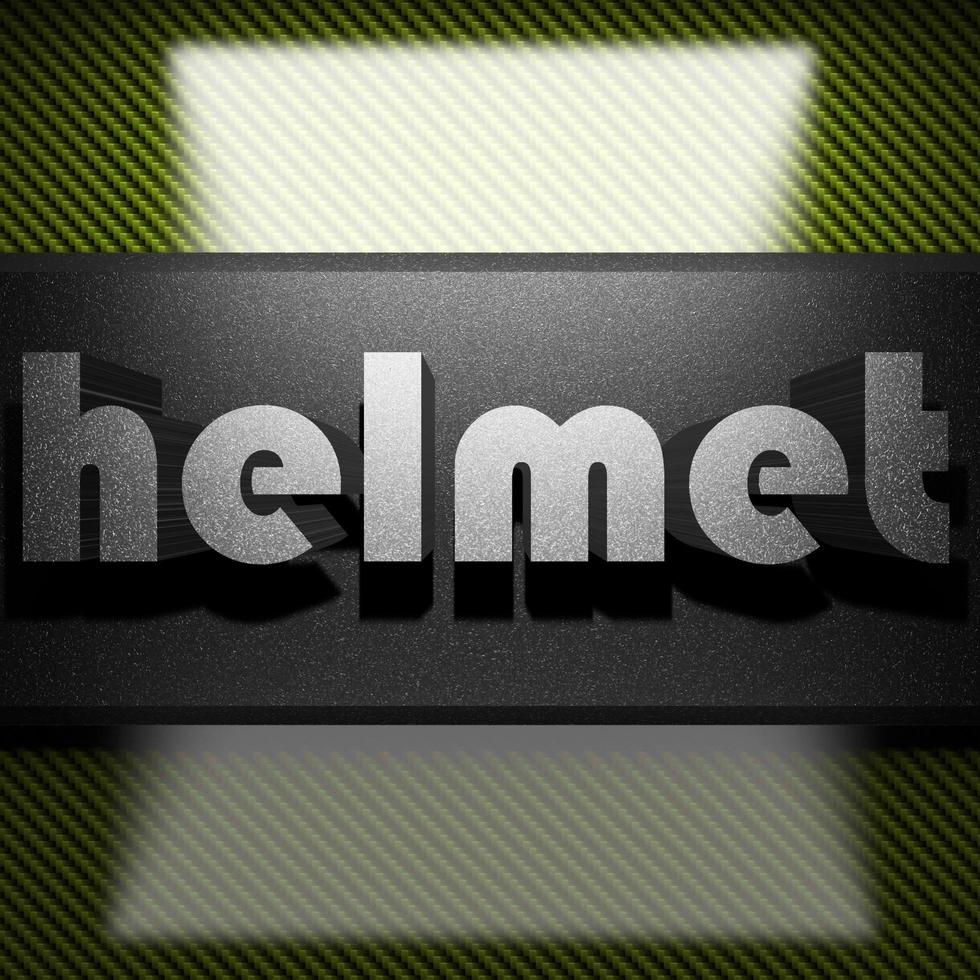 helmet word of iron on carbon photo