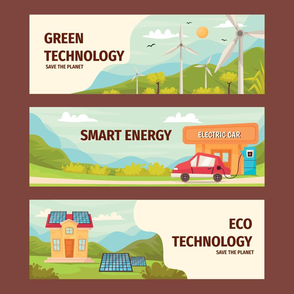 banner de tecnología ecológica verde vector