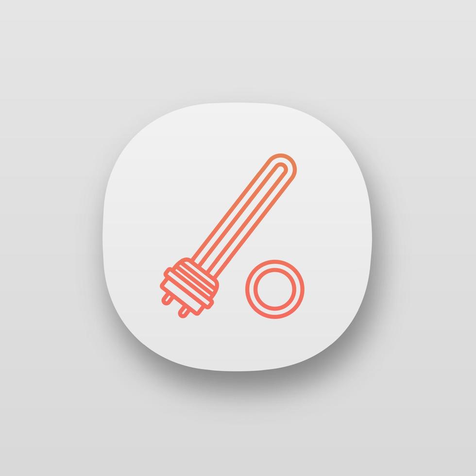Water heater element app icon. Immersion heater. Electric heating element. UI UX user interface. Web or mobile application. Vector isolated illustration