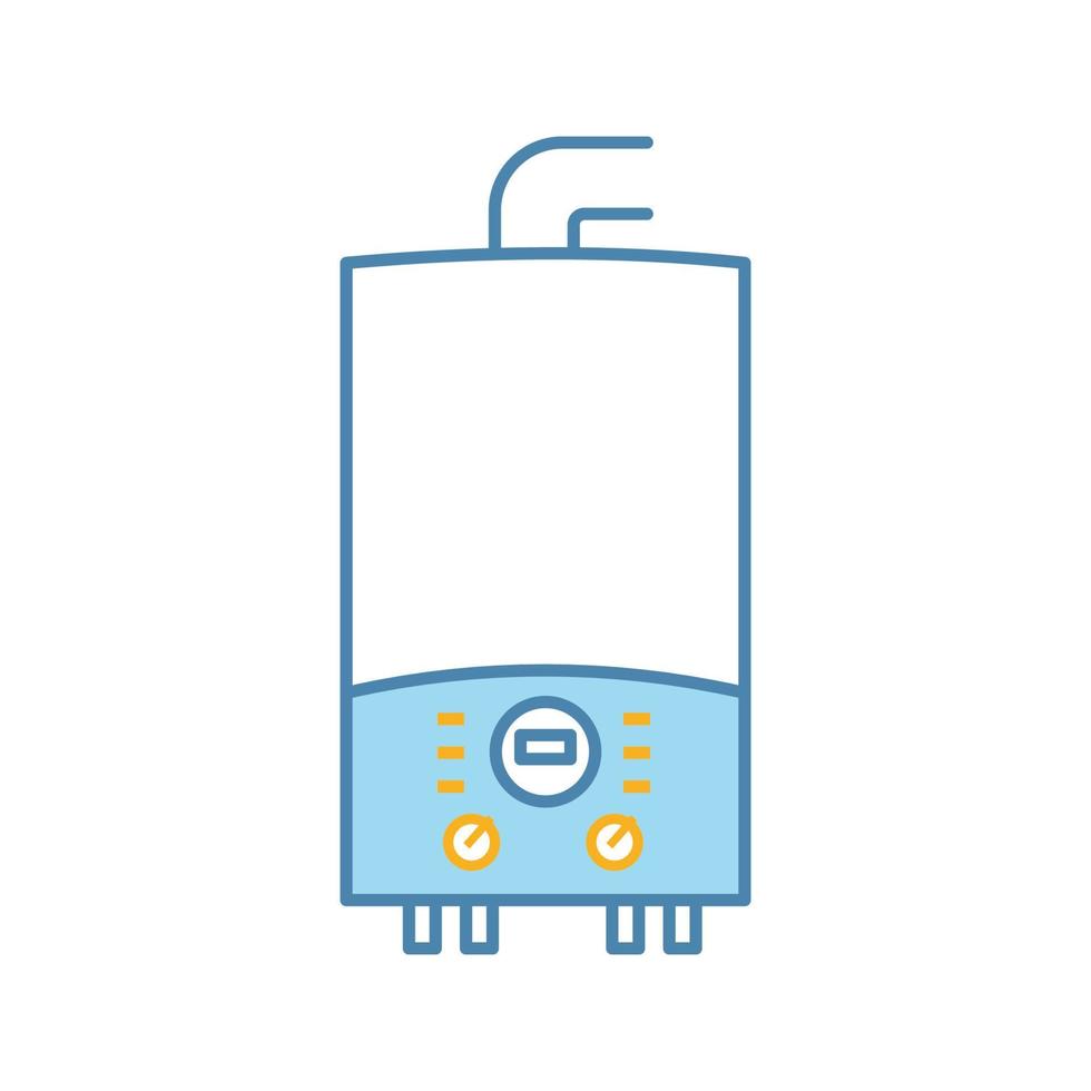 Electric heating boiler color icon. House central heater. Heating system. Isolated vector illustration