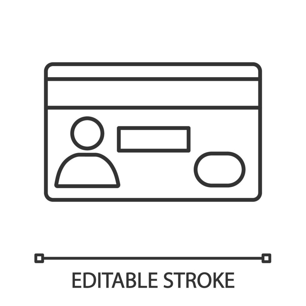 Credit card linear icon. Cashless payment. Thin line illustration. E-payment. Contour symbol. Vector isolated outline drawing. Editable stroke