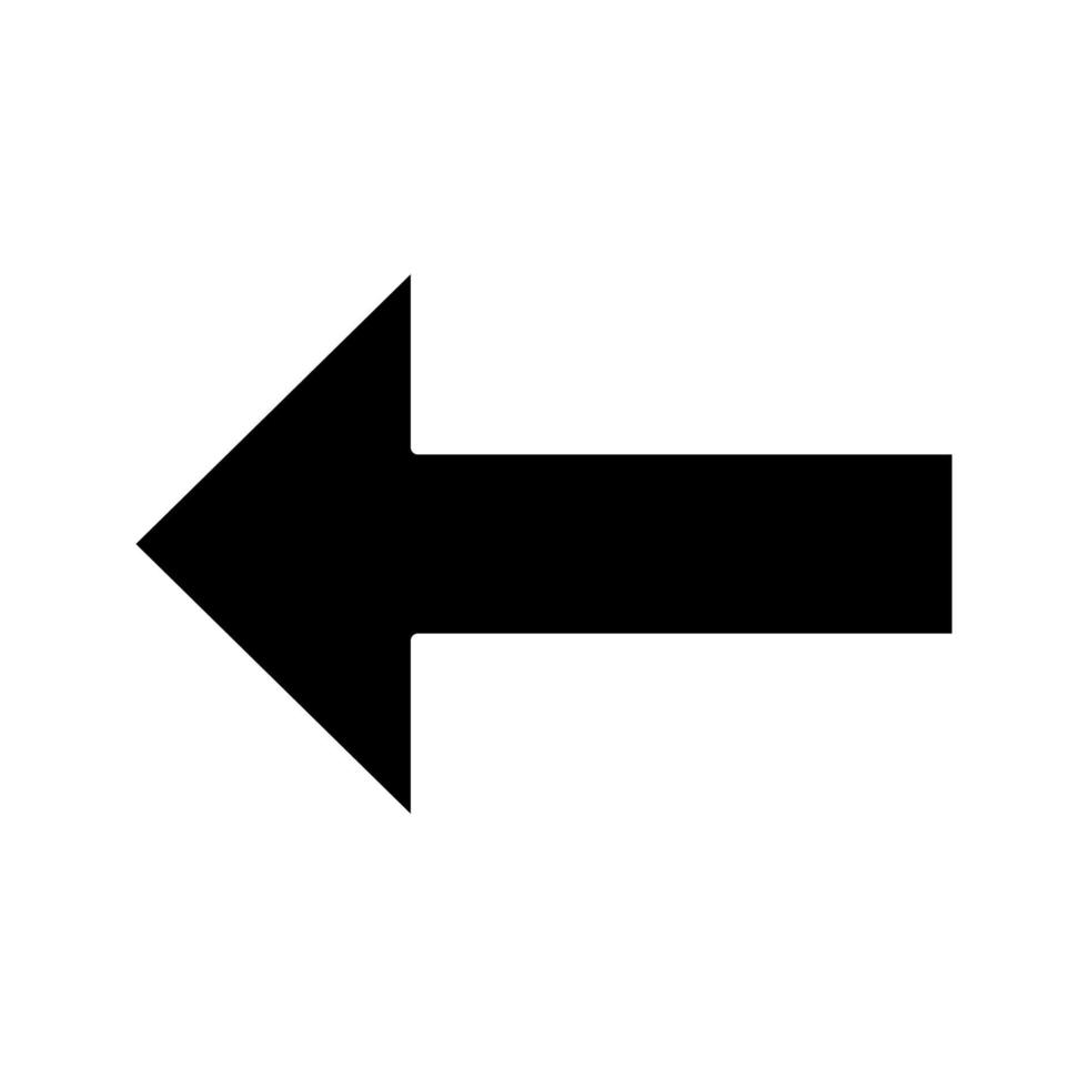 icono de glifo del botón de retroceso del teclado. símbolo de la silueta. atrás, anterior. flecha izquierda. movimiento. espacio negativo. ilustración vectorial aislada vector