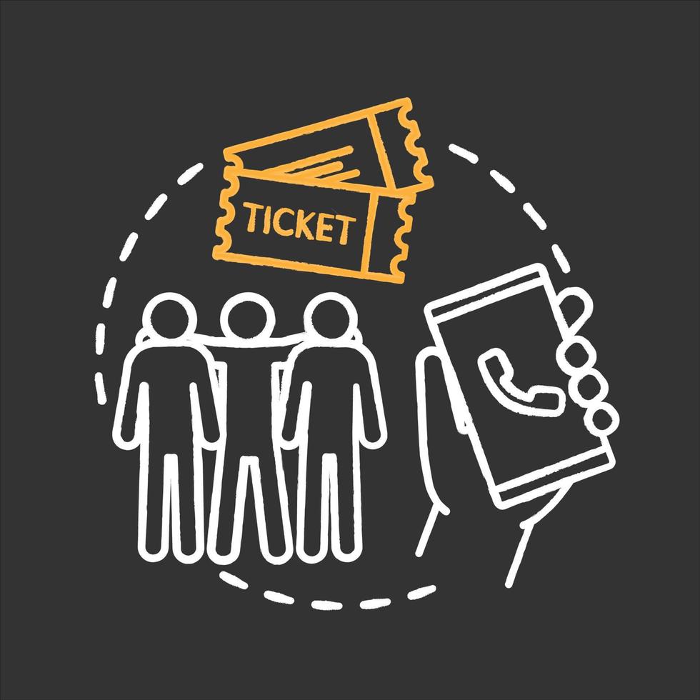 Friends chalk concept icon. Male friendship idea. Rest. Vector isolated chalkboard illustration