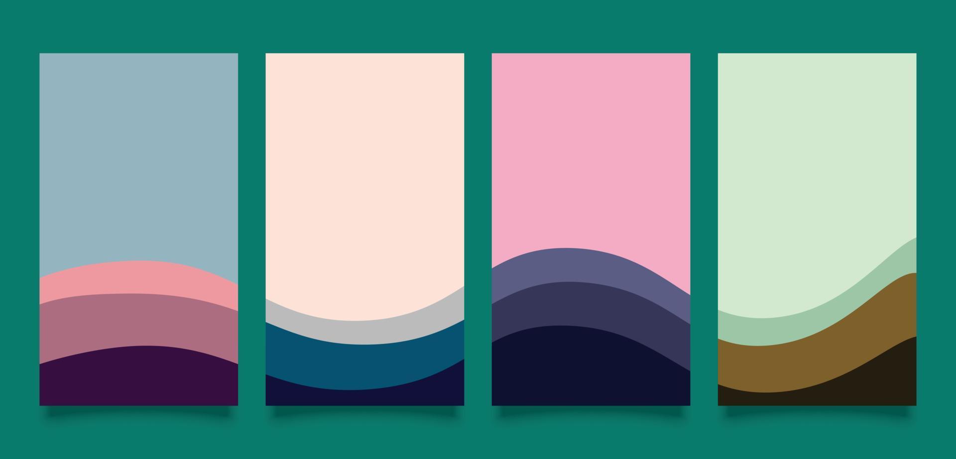 Set abstract wavy pastel color background premium vector