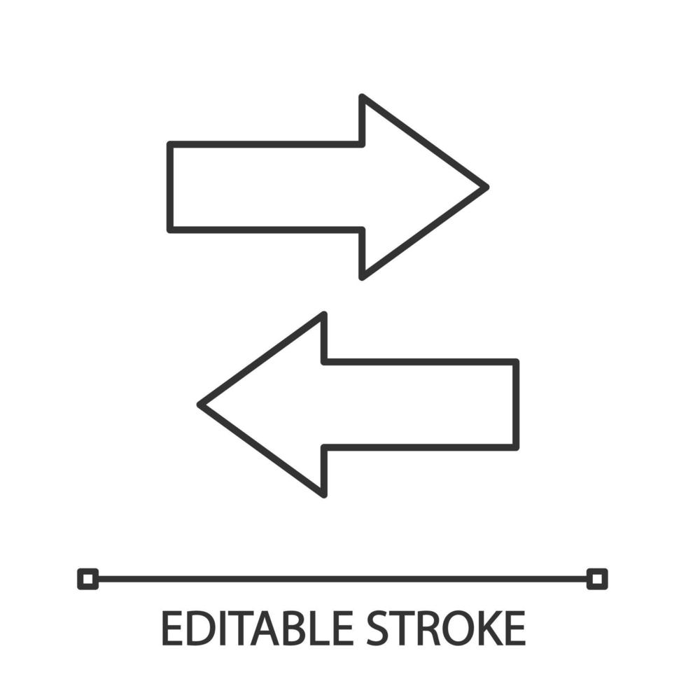 icono lineal de intercambio horizontal. ilustración de línea delgada.  intercambiar flechas. volteo horizontal. símbolo de contorno dibujo de  contorno aislado vectorial. trazo editable 7391373 Vector en Vecteezy