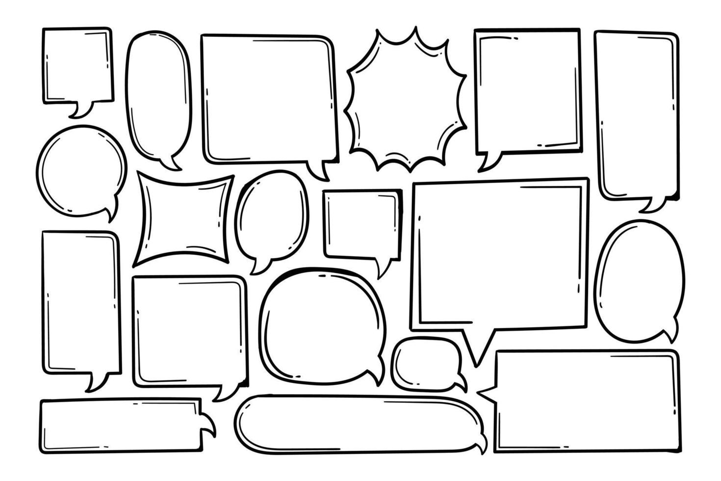 Collection of hand drawn speech bubbles vector