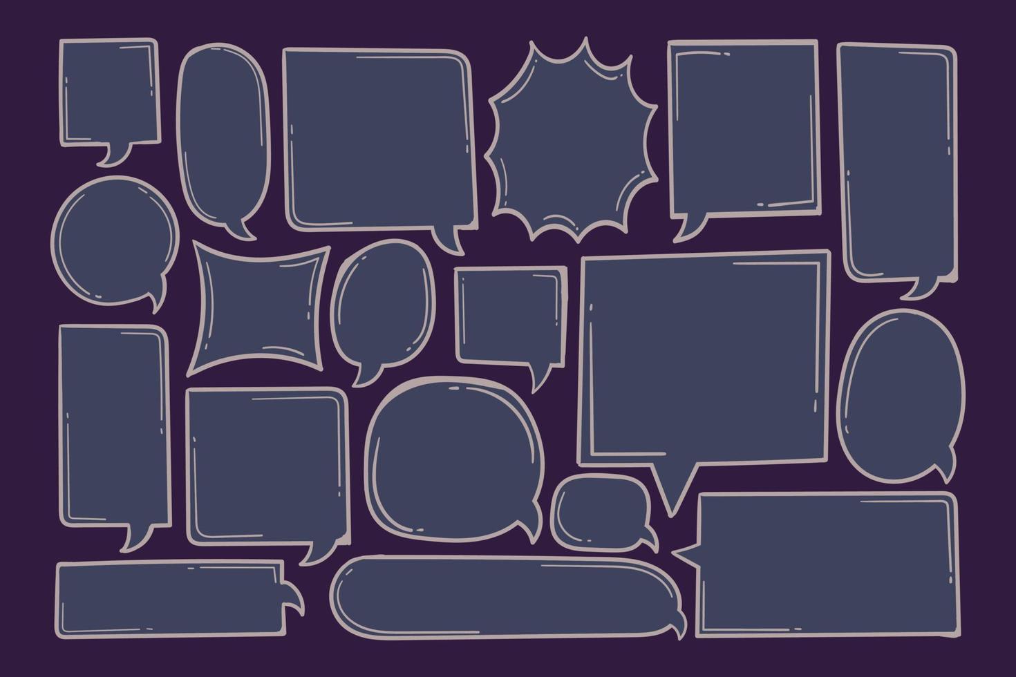 Collection of hand drawn speech bubbles vector