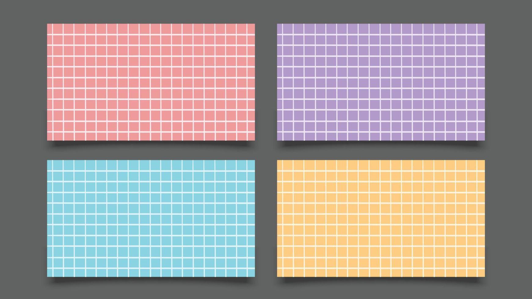 Set of Grid background vector in red purple blue orange color Free Vector