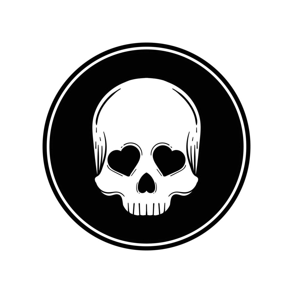 hand drawn skull doodle illustration for tattoo stickers poster etc vector