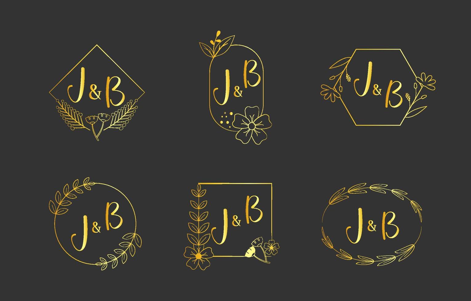 elegante colección de monogramas de boda vector