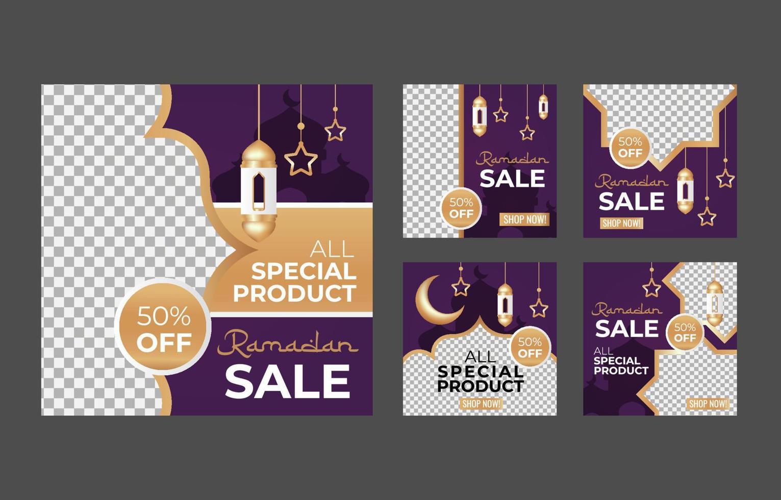 Ramadan Sale Social Media Post Template vector
