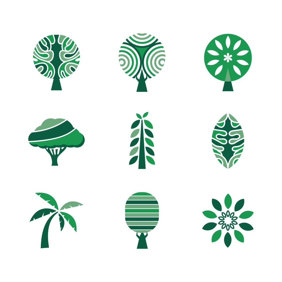 colección de logotipos de árboles vector