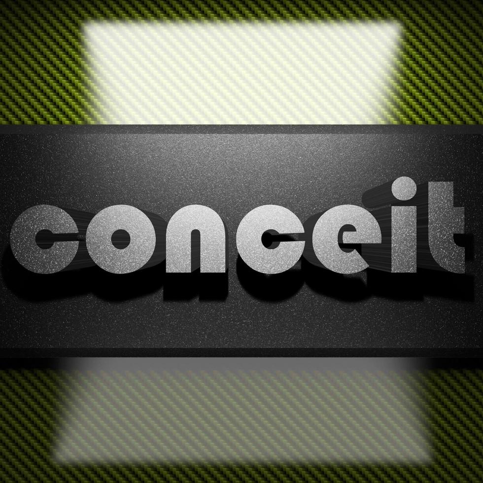 conceit word of iron on carbon photo