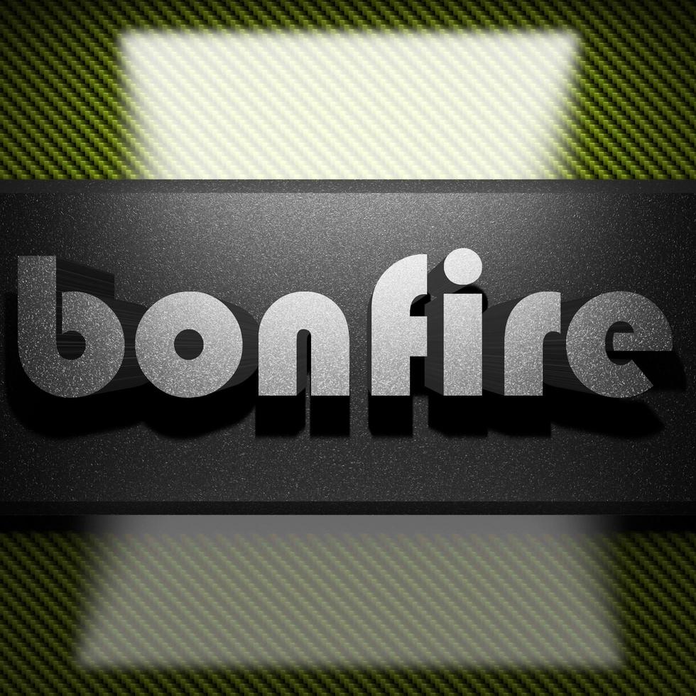 bonfire word of iron on carbon photo