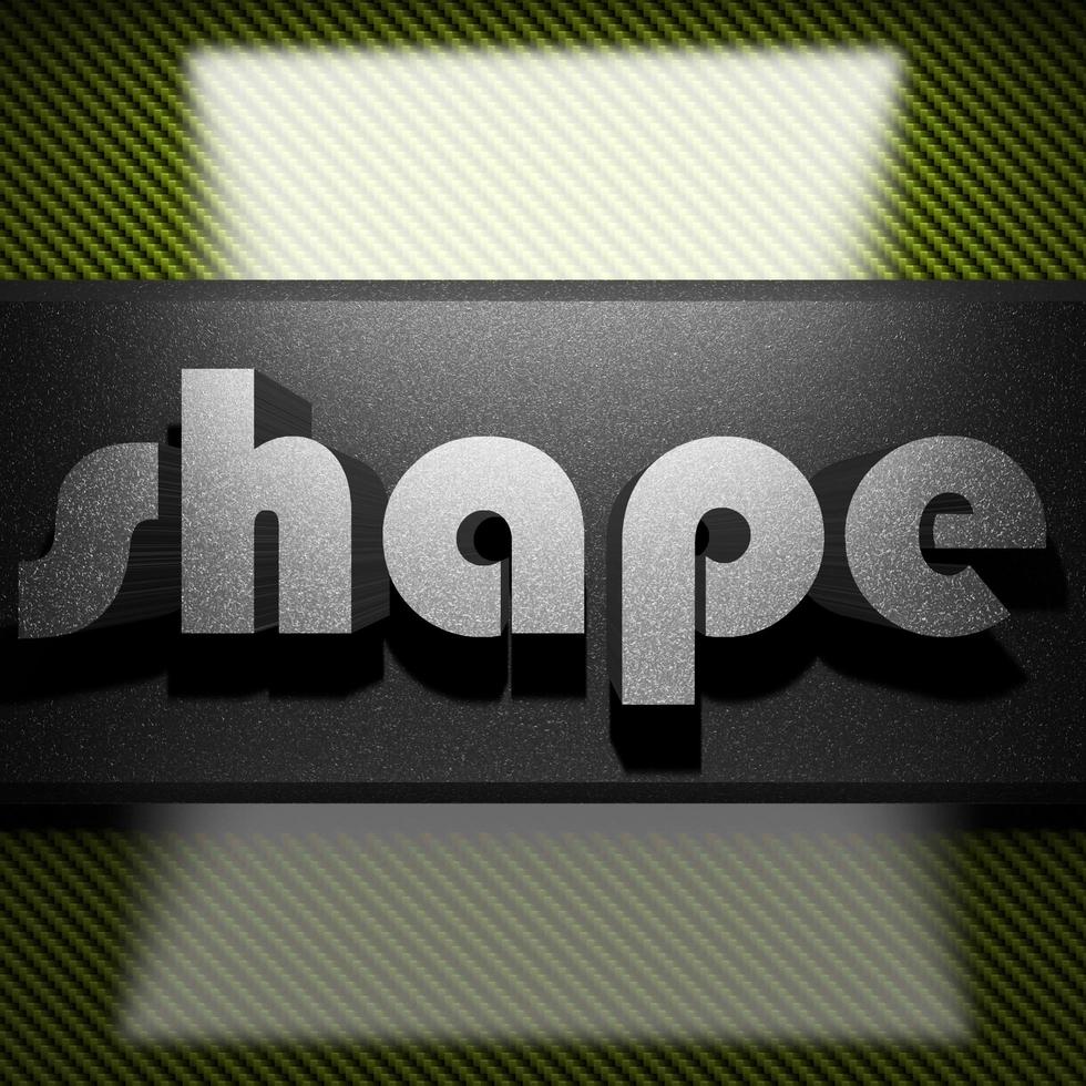 shape word of iron on carbon photo