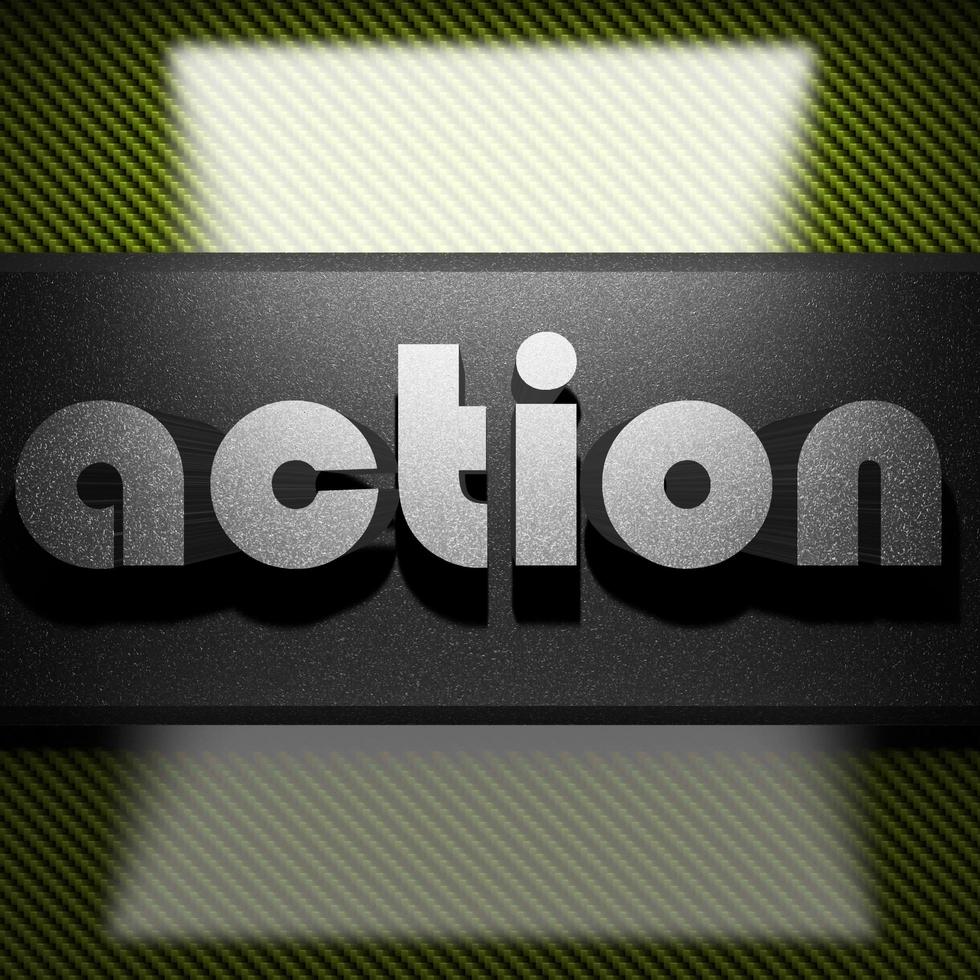 action word of iron on carbon photo