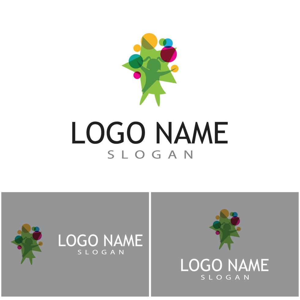 niños logo plantilla vector símbolo naturaleza