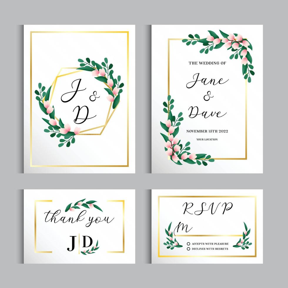 Wedding Invitation Design Set vector