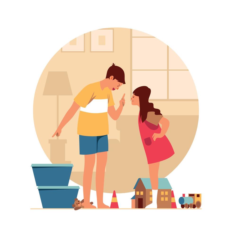Brother and Sister Concept vector