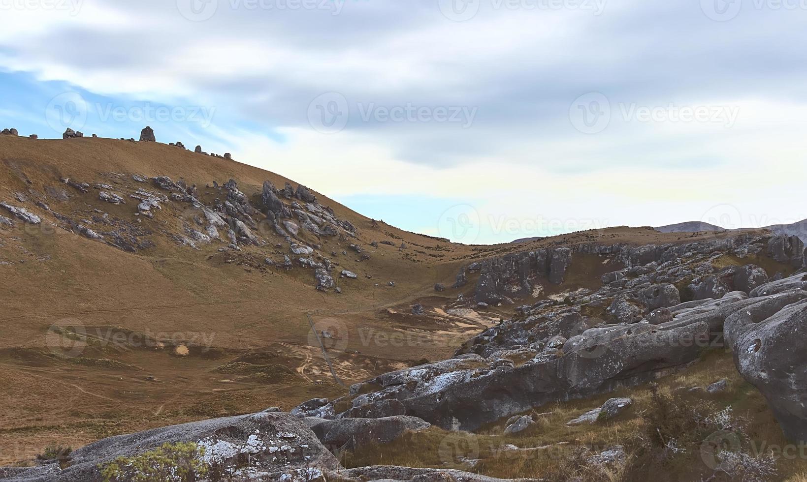panoramic view of Castle hills, New Zealand photo