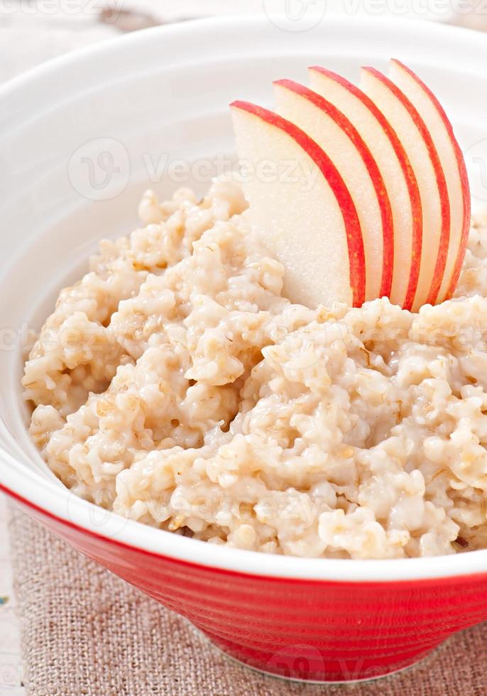 Breakfast - Useful oatmeal with apples photo