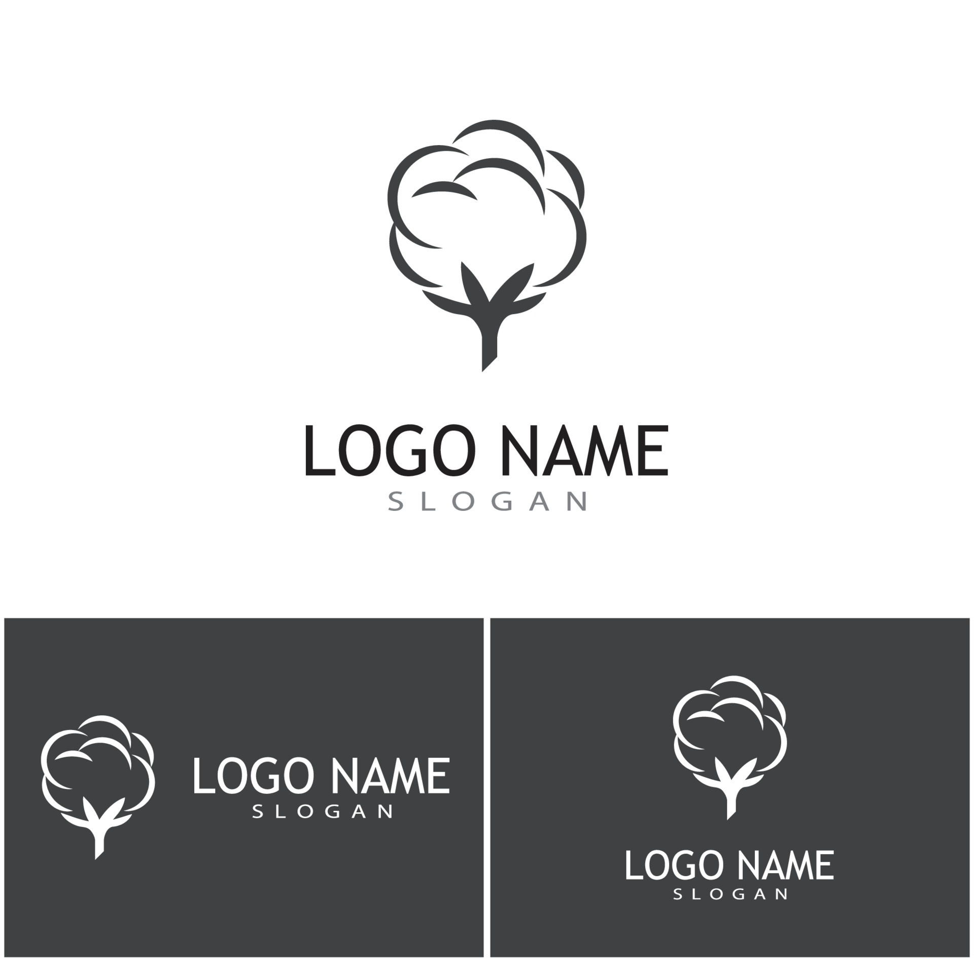 Cotton Logo Template vector symbol nature 7394796 Vector Art at Vecteezy