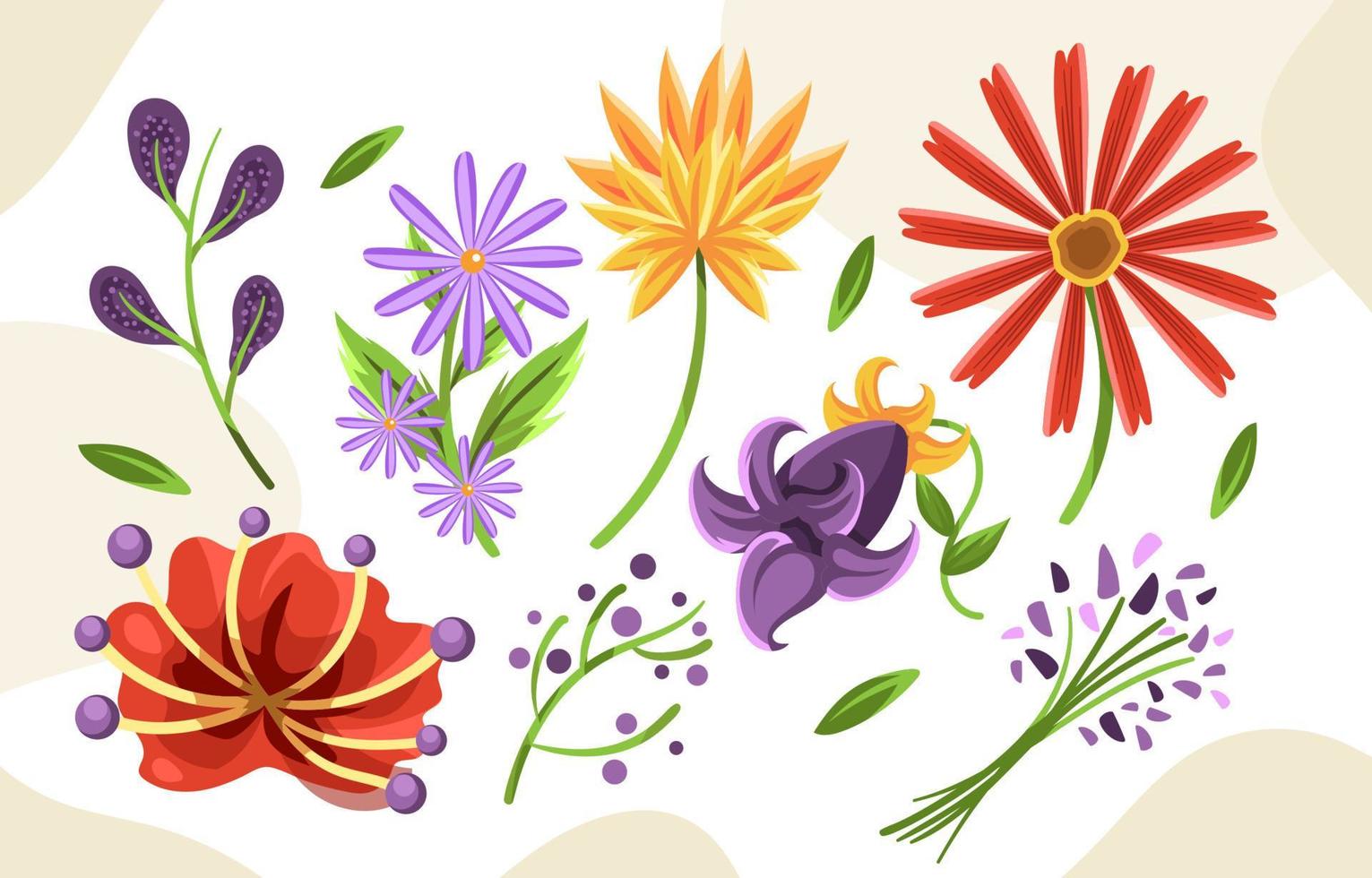 Colorful Summer Flower Element vector
