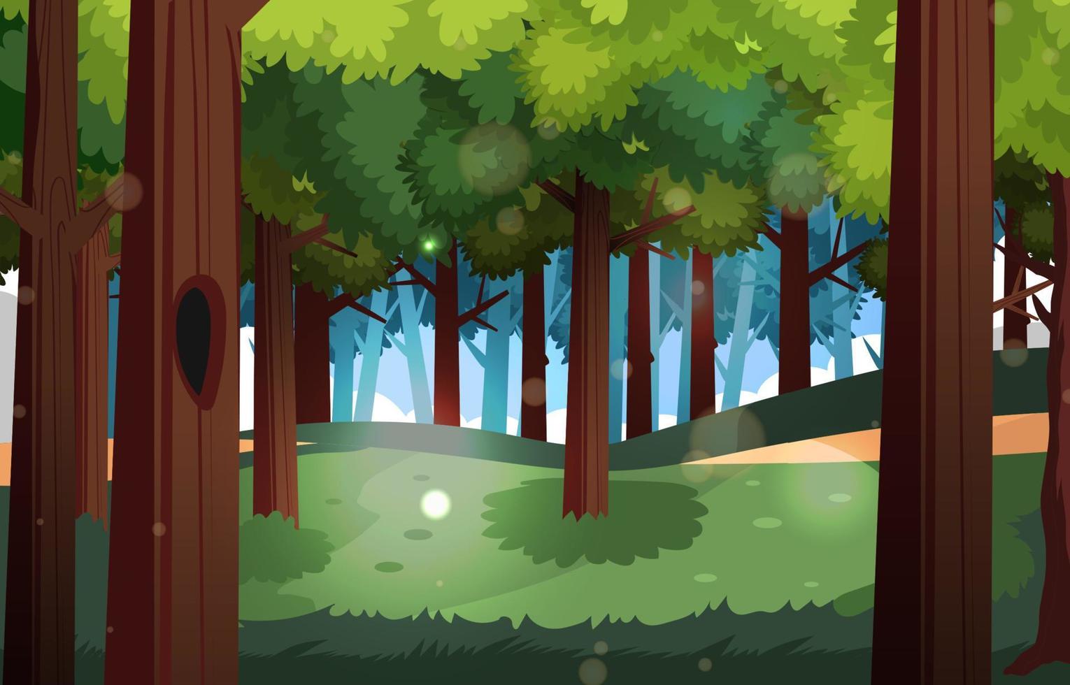 Peaceful Summer Forest with Dense Treeline vector