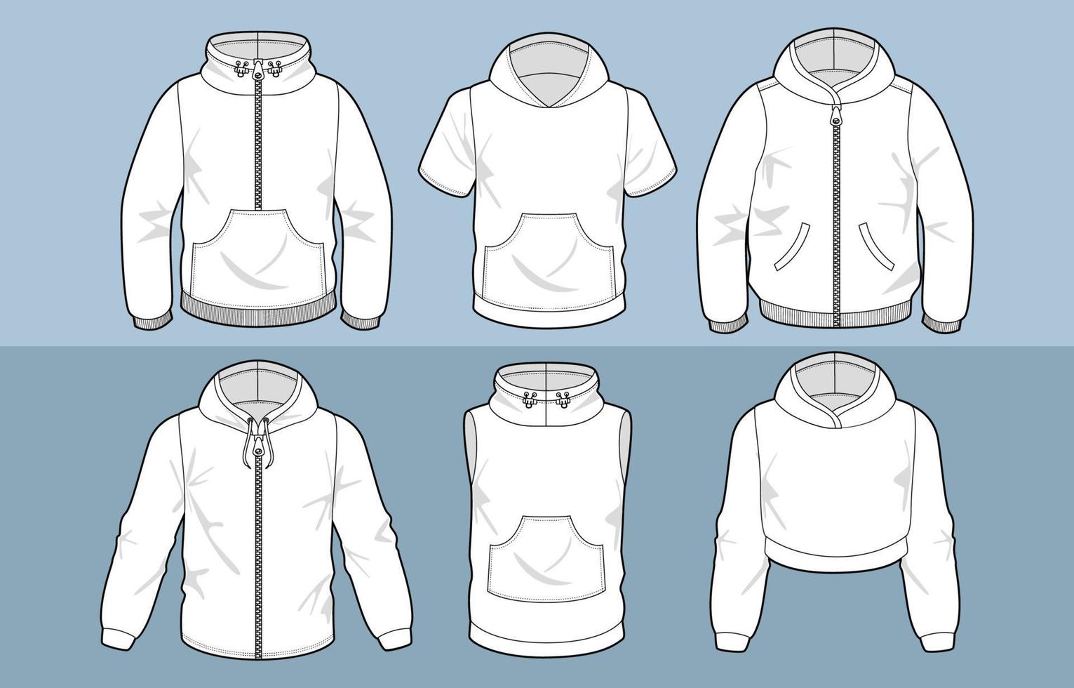 Outline Hoodie Mock Up vector