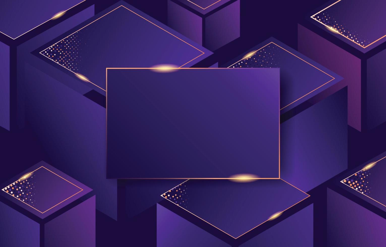 Dark Isometric Purple Abstract Concept vector