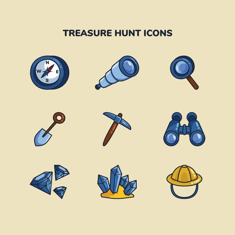 Exploration Treasure Hunt Icons vector