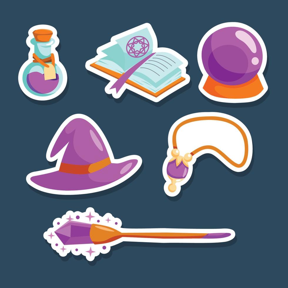 Magical Fantasy Stickers vector