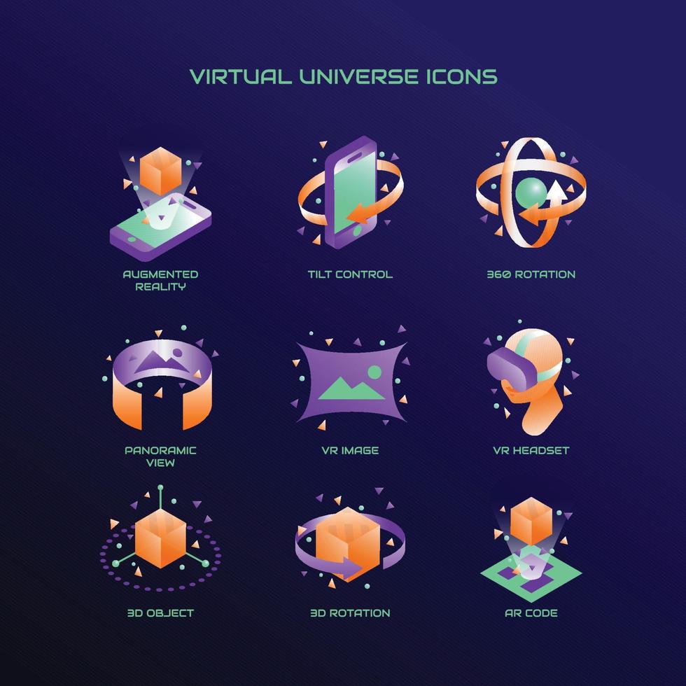 Virtual Universe Icons vector