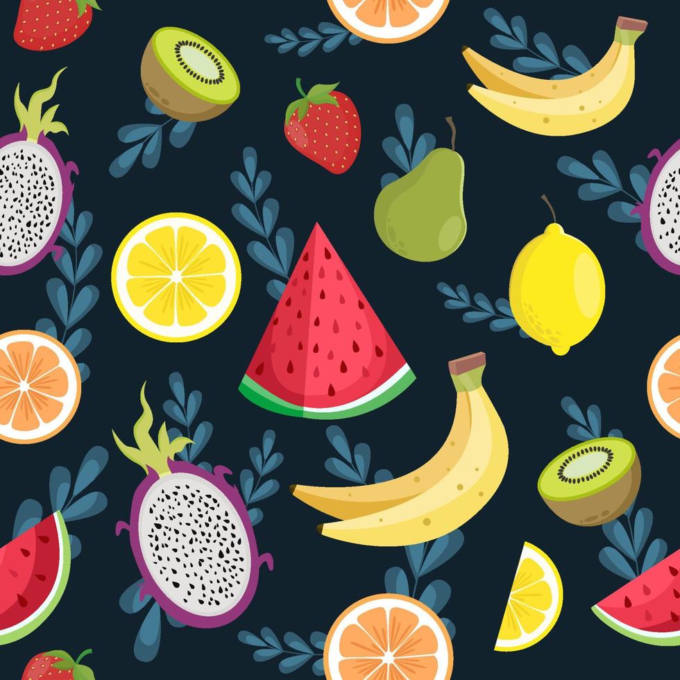 fondo de frutas tropicales vector