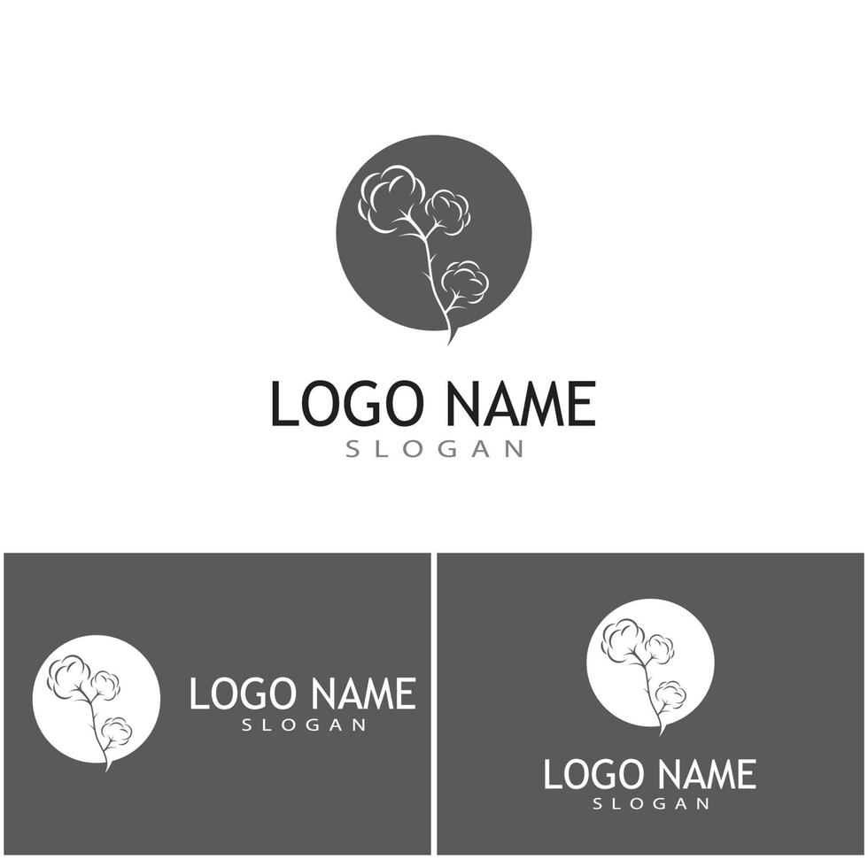 Cotton Logo Template vector symbol nature 7395562 Vector Art at Vecteezy