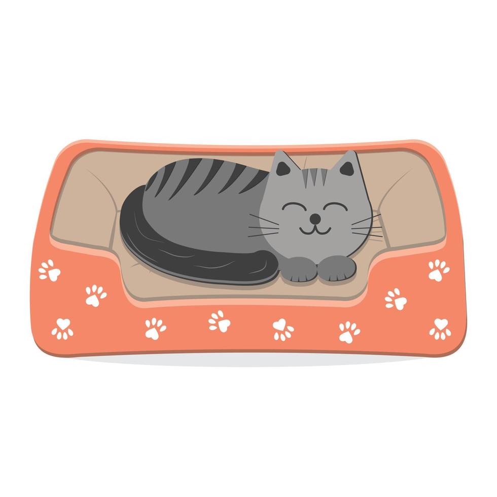 cama para perros y gatos, ilustración vectorial aislada en color vector